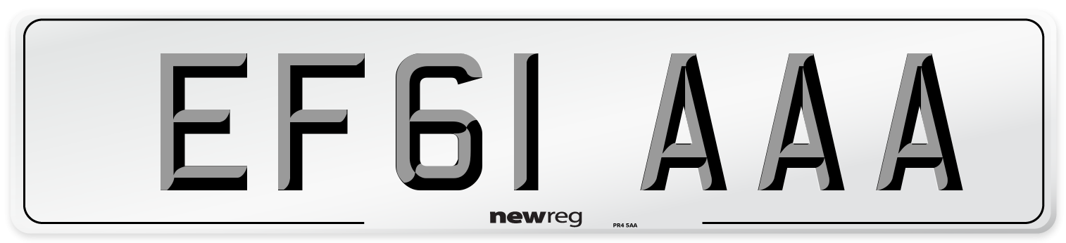 EF61 AAA Number Plate from New Reg